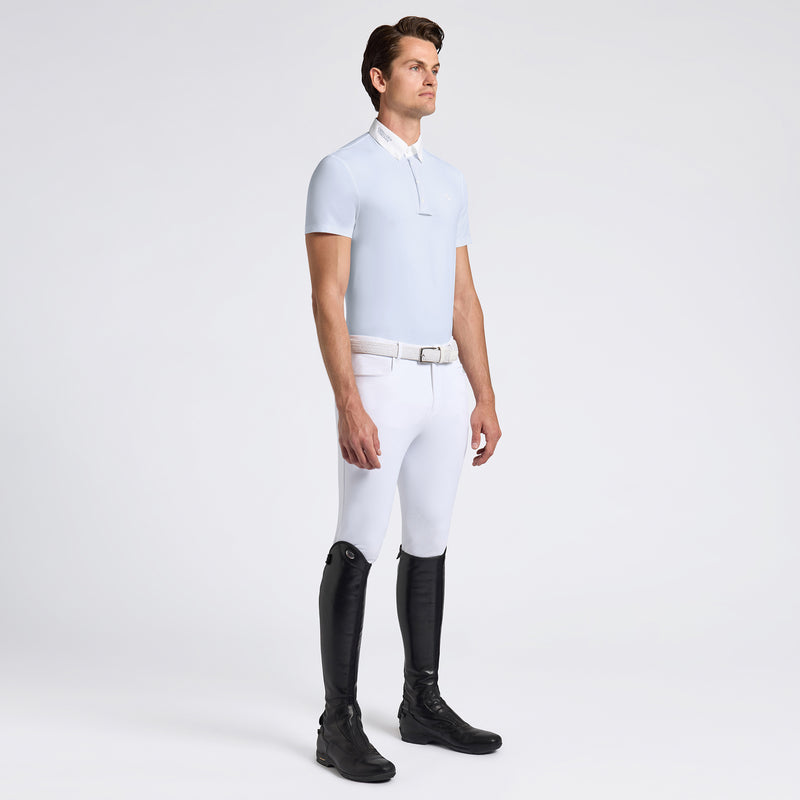 Jersey Short Sleeve Show Shirt in Blue