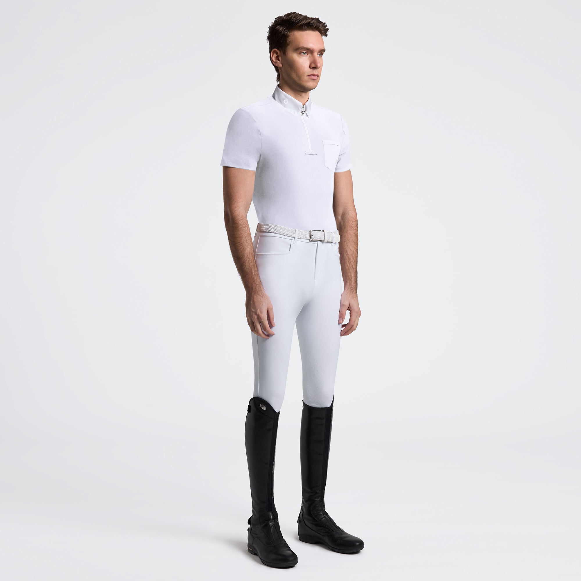 Jersey Short Sleeve with Pocket Show Shirt in White