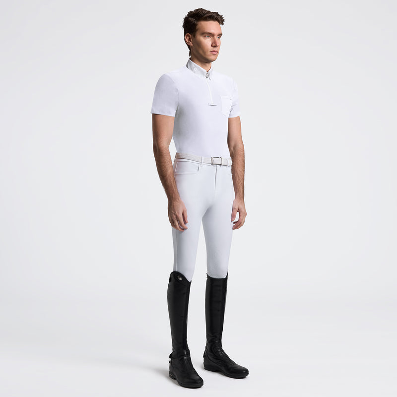 Jersey Short Sleeve with Pocket Show Shirt in White