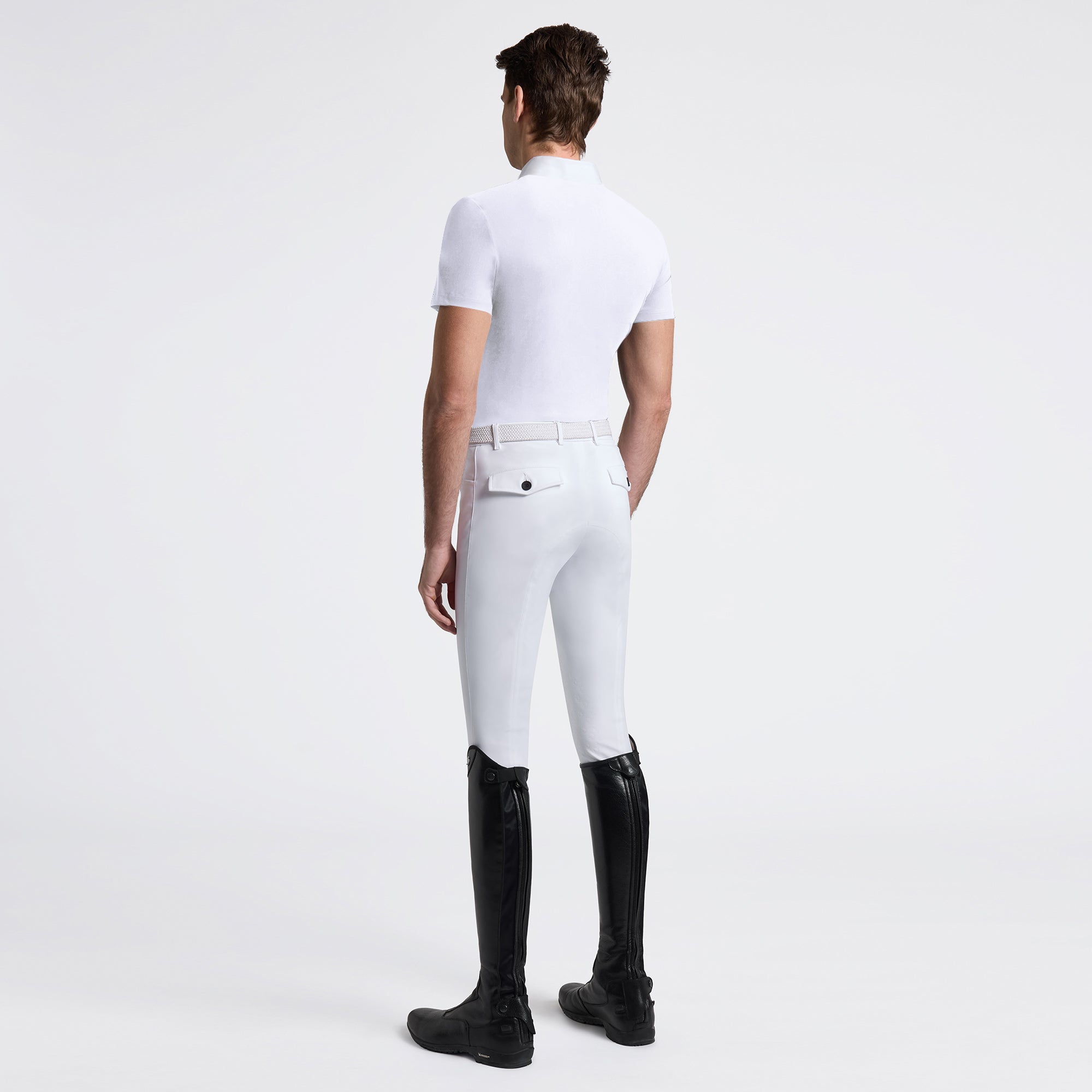 Jersey Short Sleeve with Pocket Show Shirt in White