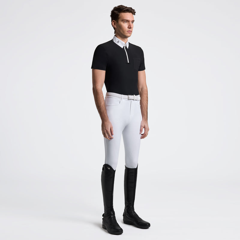 Jersey Short Sleeve with Pocket Show Shirt in Black