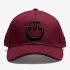 Cotton Cap with an Embroidered Logo in Bordeaux