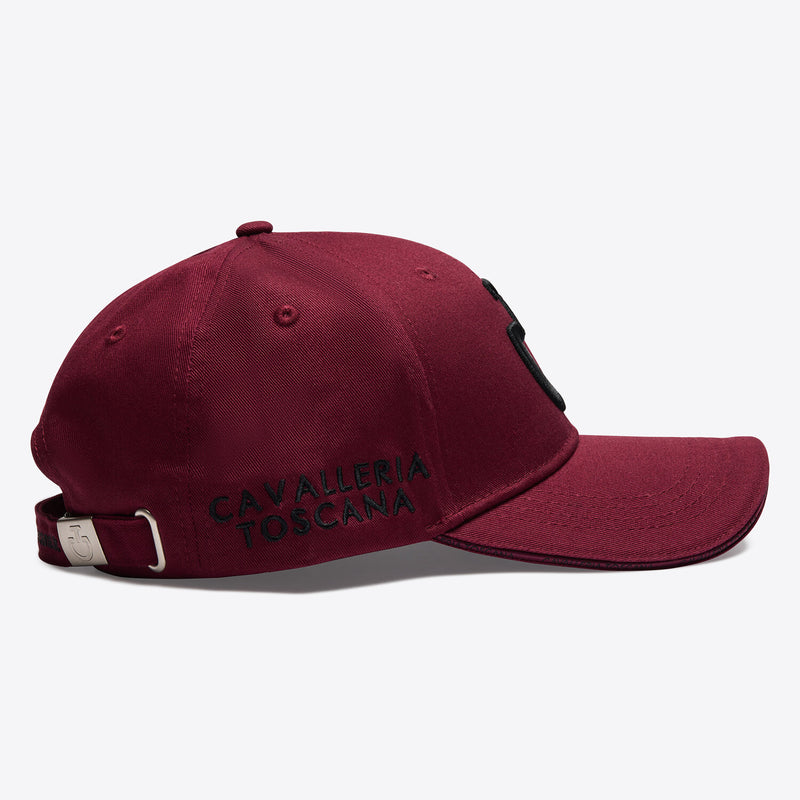 Cotton Cap with an Embroidered Logo in Bordeaux