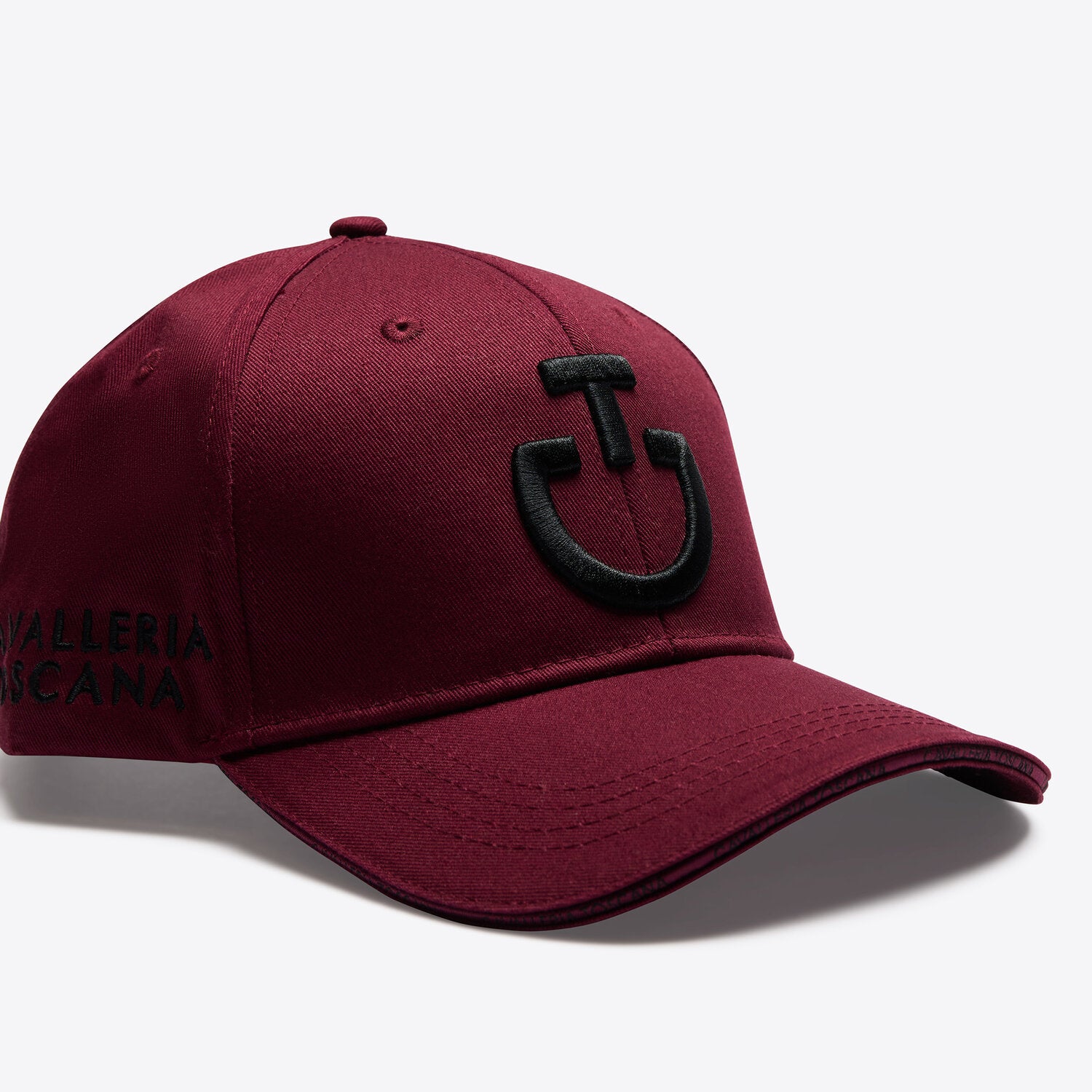 Cotton Cap with an Embroidered Logo in Bordeaux
