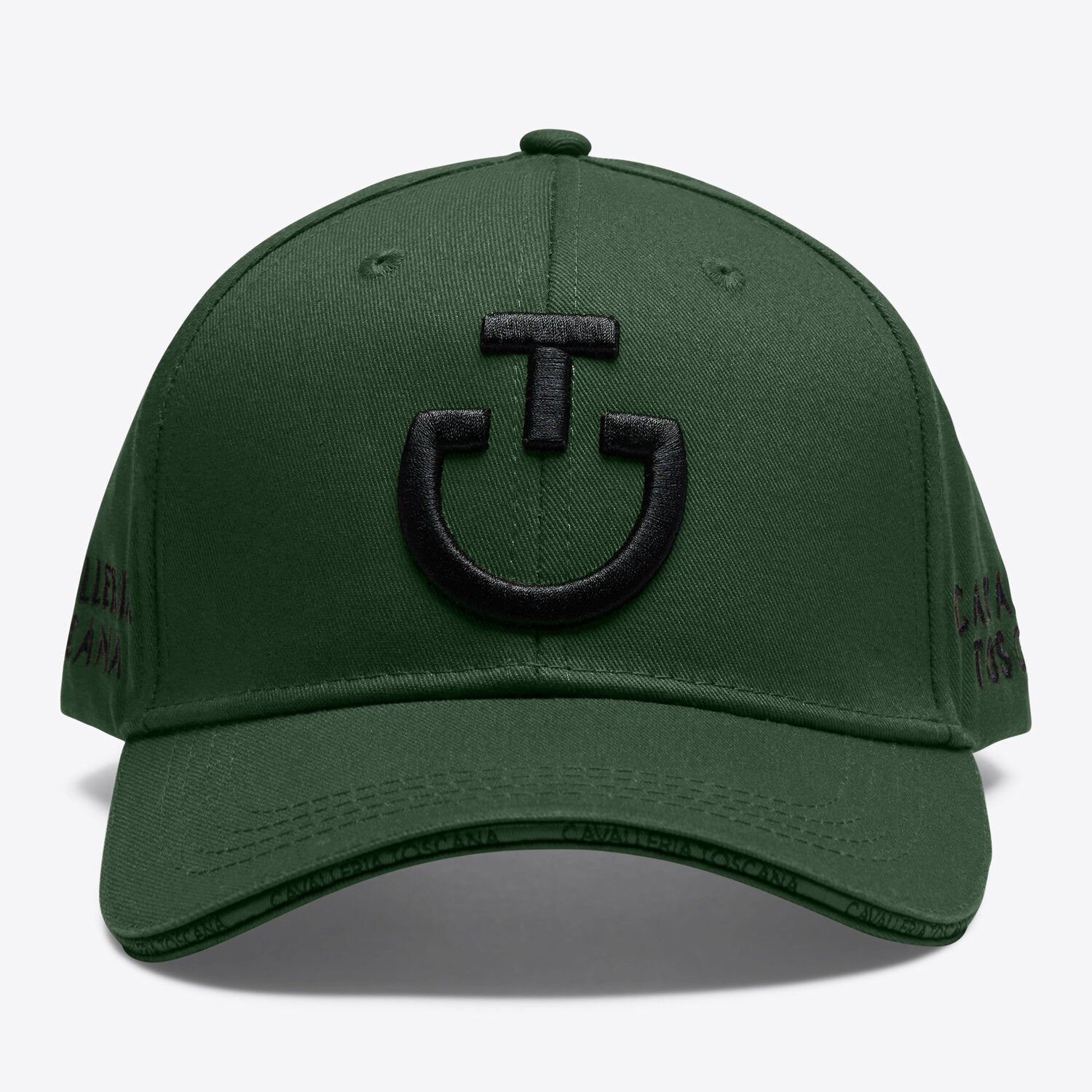 Cotton Cap with an Embroidered Logo in Dark Green