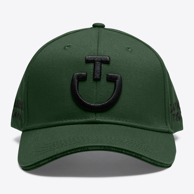 Cotton Cap with an Embroidered Logo in Dark Green