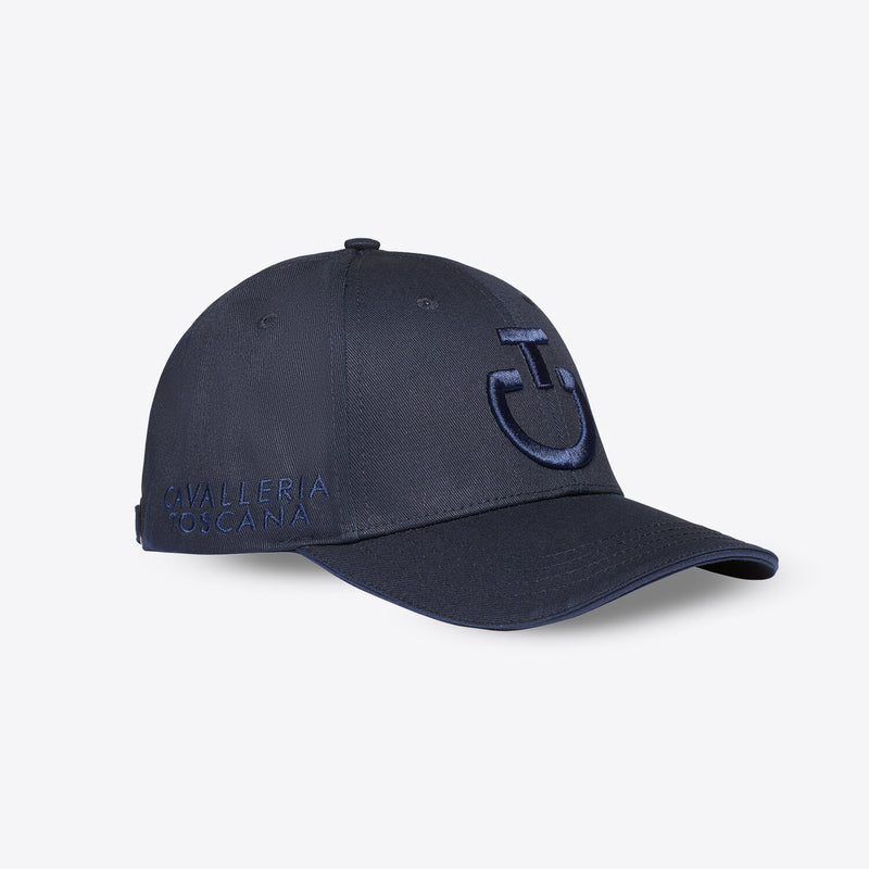 Cotton Cap with an Embroidered Logo in Navy