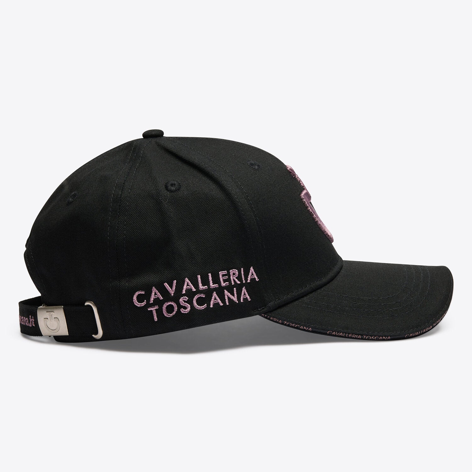 Cotton Cap with an Embroidered Logo in Black/Grape Shake