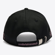 Cotton Cap with an Embroidered Logo in Black/Grape Shake