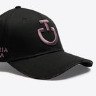 Cotton Cap with an Embroidered Logo in Black/Grape Shake
