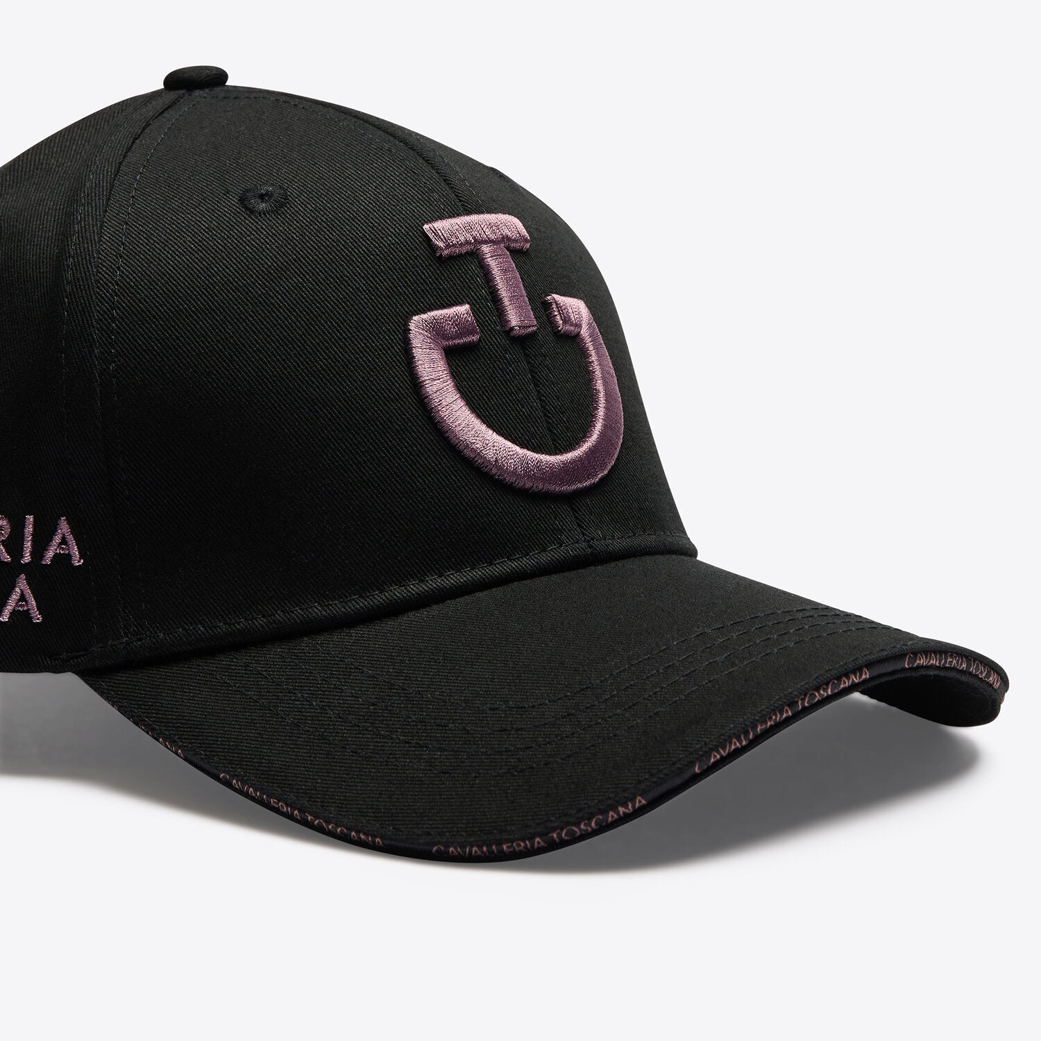 Cotton Cap with an Embroidered Logo in Black/Grape Shake