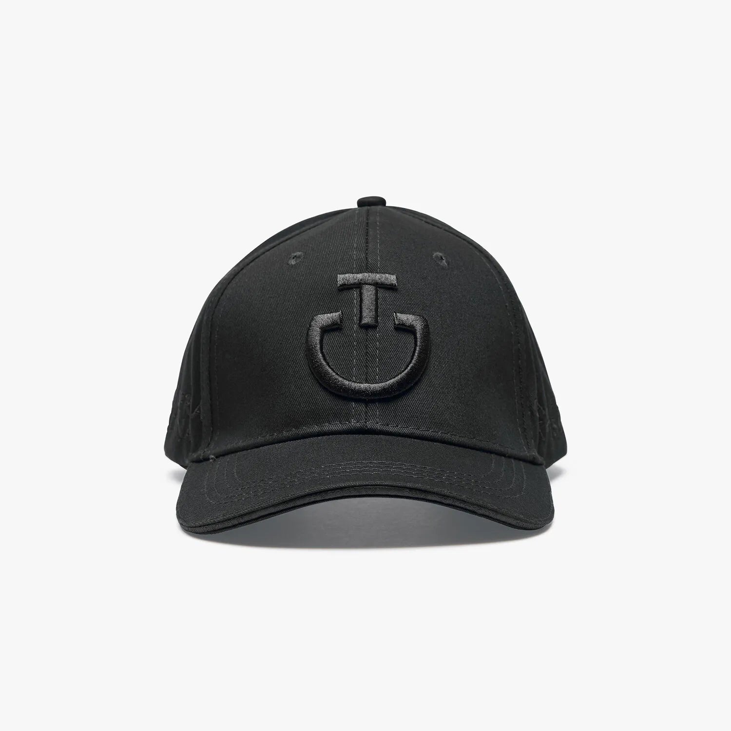 Cotton Cap with an Embroidered Logo in Black