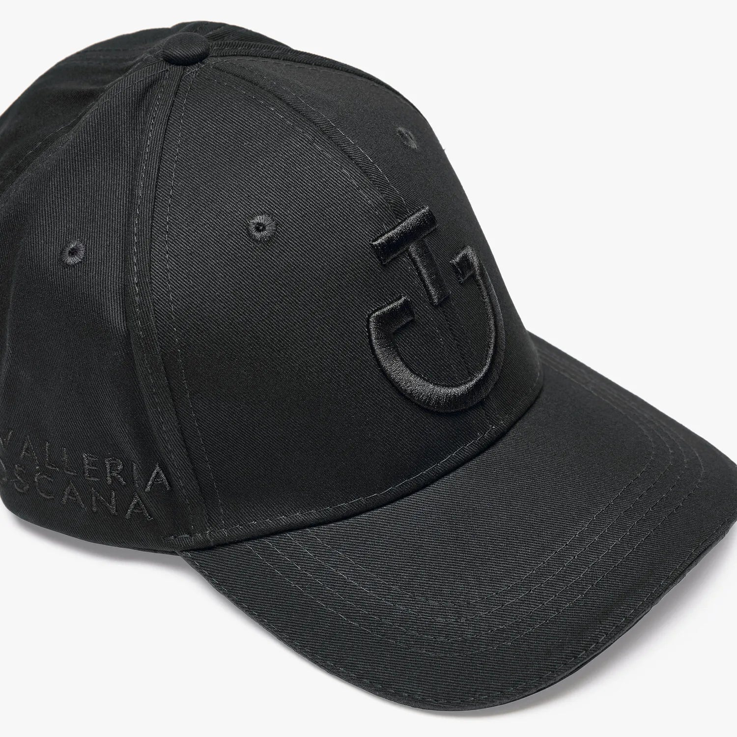 Cotton Cap with an Embroidered Logo in Black