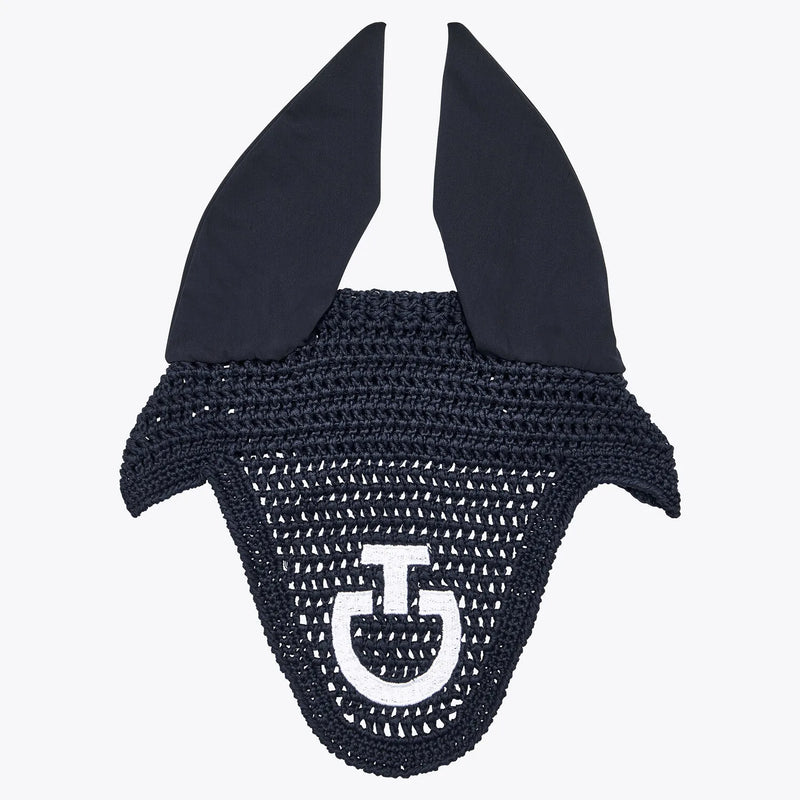 Lightweight Crochet Ear Bonnet in Navy