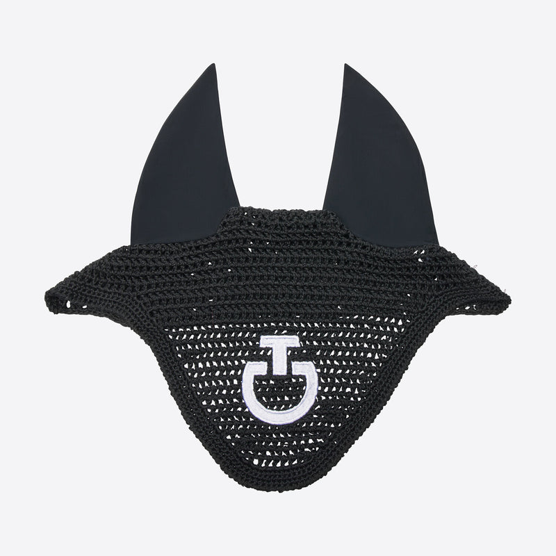 Lightweight Crochet Ear Bonnet in Black