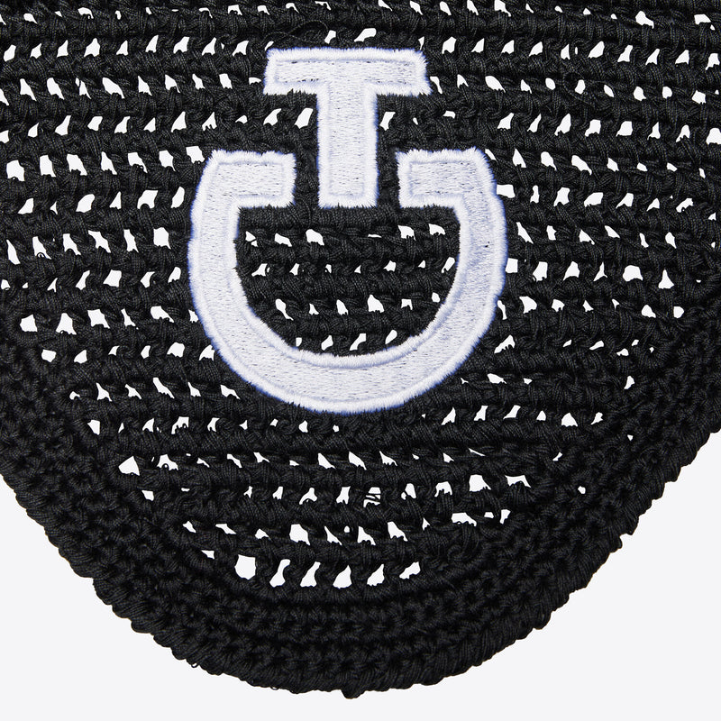 Lightweight Crochet Ear Bonnet in Black