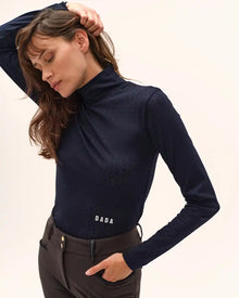Calder Long Sleeve Turtleneck Top in Marine