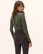 Calder Long Sleeve Turtleneck Top in Dark Olive