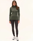 Calder Long Sleeve Turtleneck Top in Dark Olive