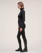 Calder Long Sleeve Turtleneck Top in Black