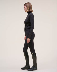 Calder Long Sleeve Turtleneck Top in Black