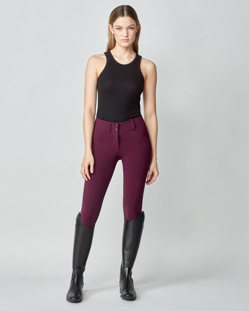 Compression Performance Breeches in Burgundy
