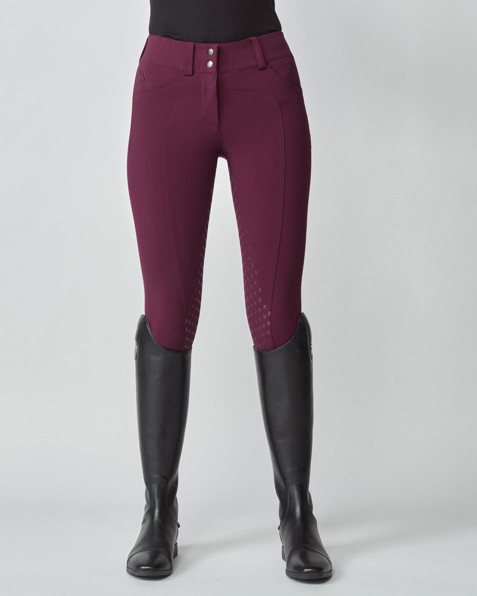 Compression Performance Breeches in Burgundy
