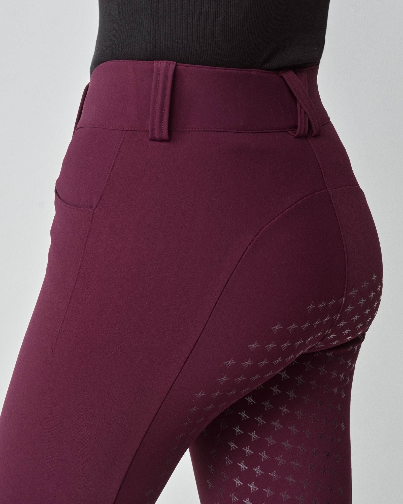 Compression Performance Breeches in Burgundy