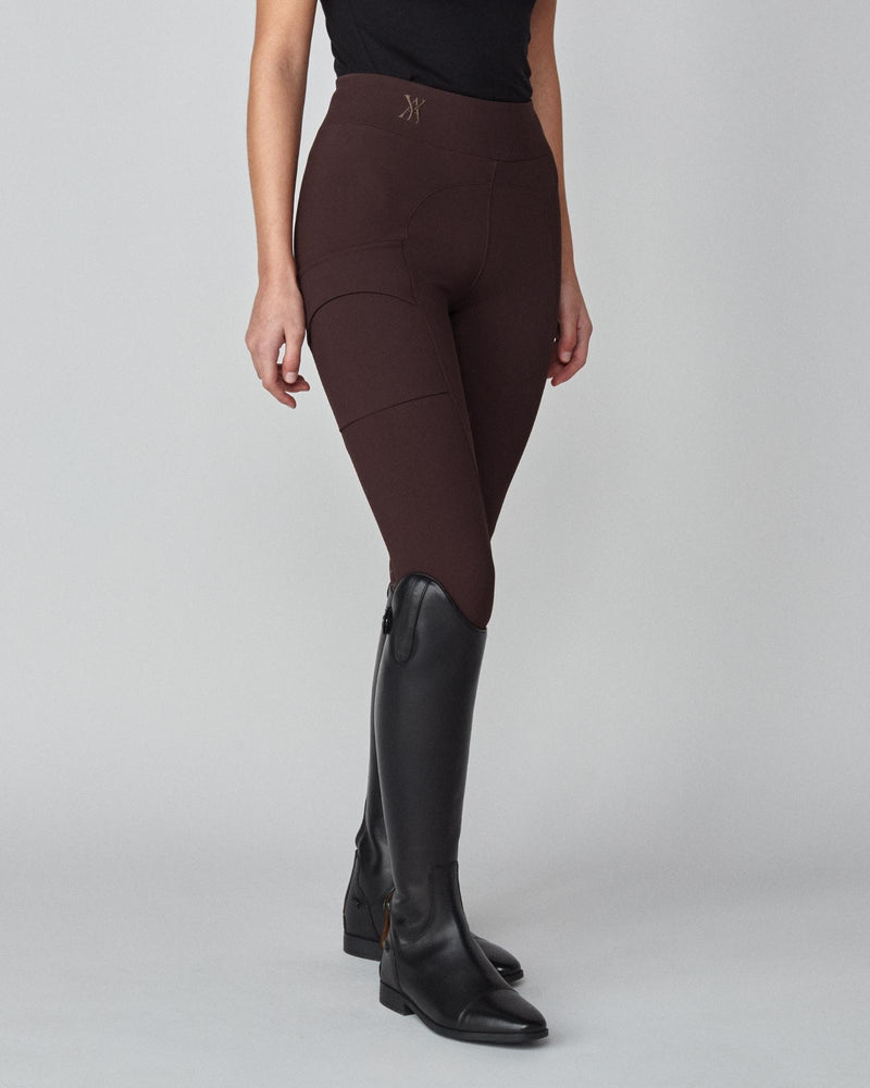 Compression Pull-On Riding Breeches in Dark Brown