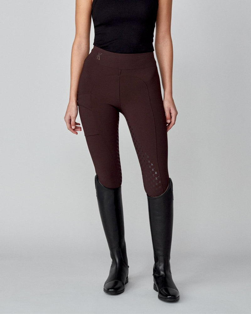 Compression Pull-On Riding Breeches in Dark Brown