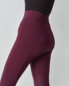 Compression Pull-On Riding Breeches in Burgundy