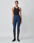 Compression Pull-On Riding Breeches in Navy