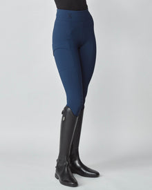 Compression Pull-On Riding Breeches in Navy