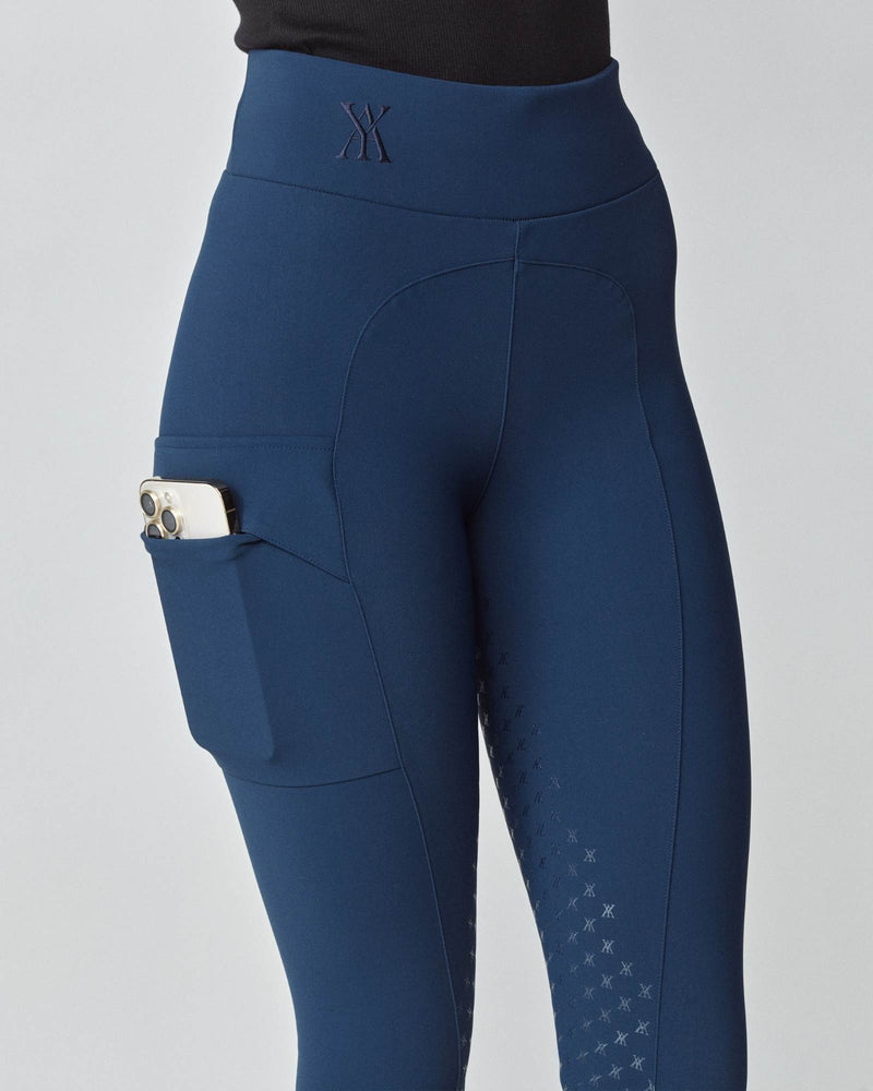 Compression Pull-On Riding Breeches in Navy