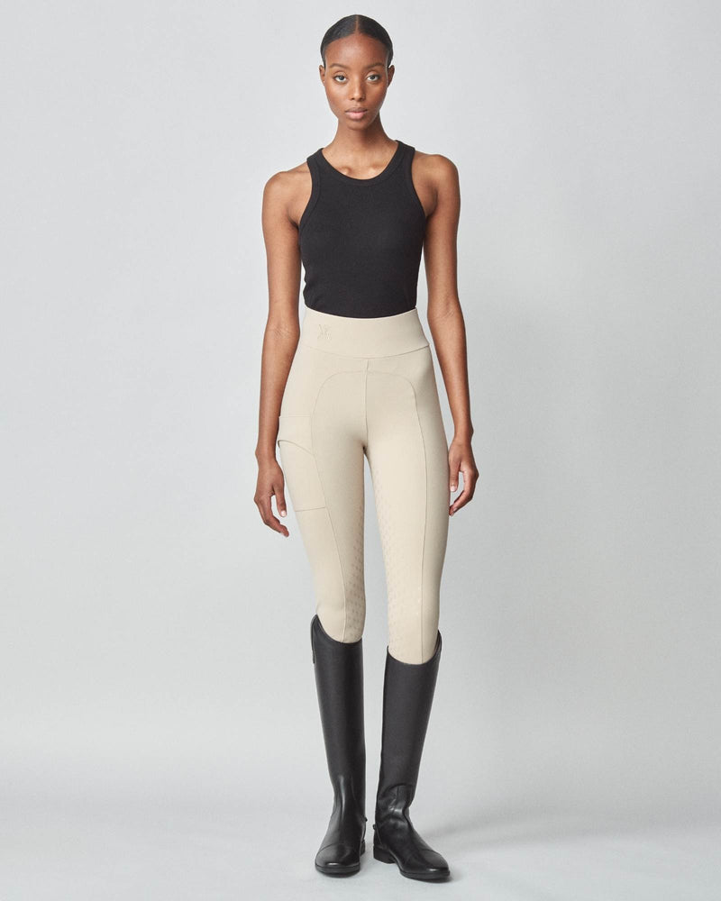 Compression Pull-On Riding Breeches in Tan