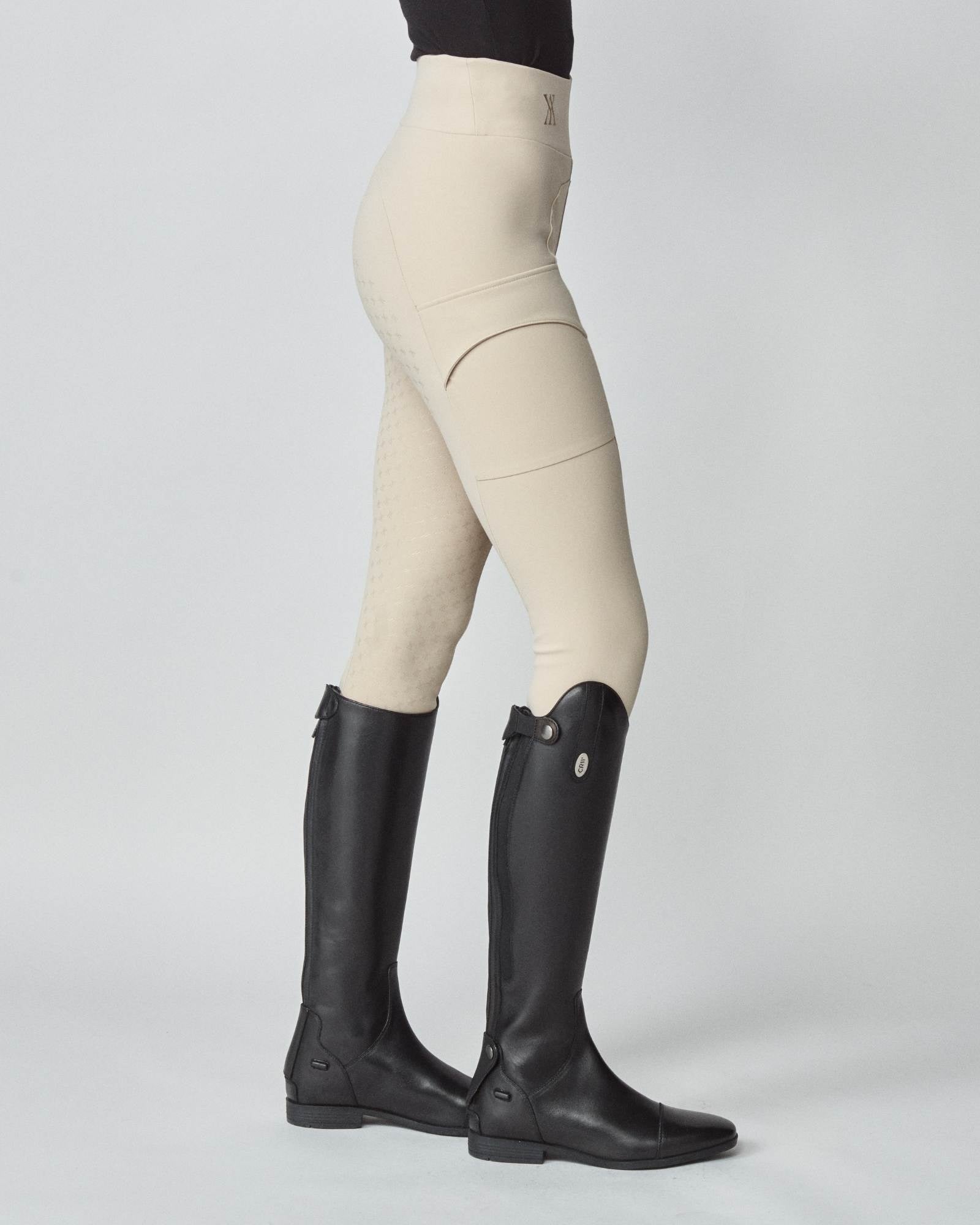 Compression Pull-On Riding Breeches in Tan