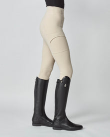 Compression Pull-On Riding Breeches in Tan