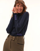 Cunsul Long Sleeve Turtleneck Top in Marine