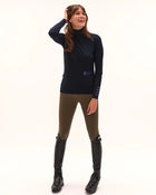 Cunsul Long Sleeve Turtleneck Top in Marine