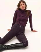 Cunsul Long Sleeve Turtleneck Top in Dark Grape