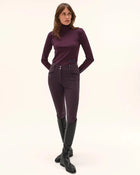 Cunsul Long Sleeve Turtleneck Top in Dark Grape