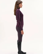 Cunsul Long Sleeve Turtleneck Top in Dark Grape