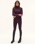 Cunsul Long Sleeve Turtleneck Top in Dark Grape