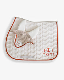 Saddle Pad & Ear Bonnet Set in Beige