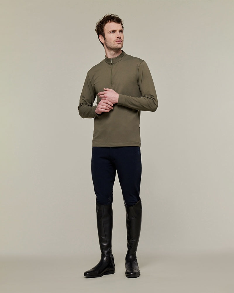 Unisex Albe Long Sleeve Technical Shirt in Olive