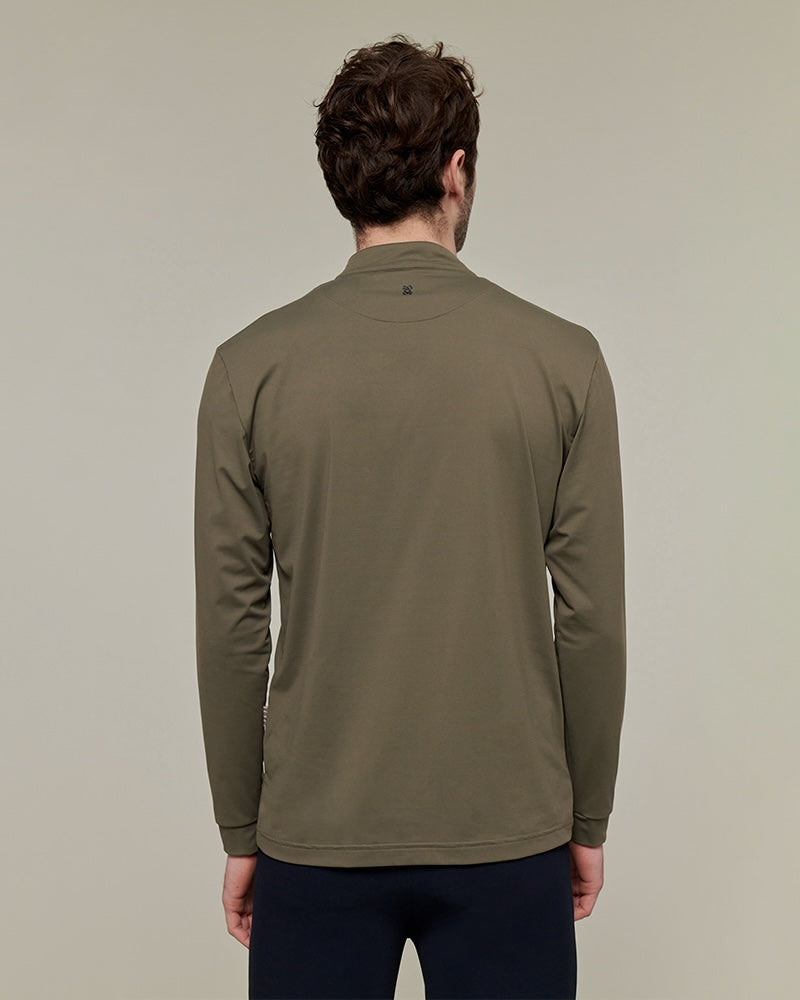 Unisex Albe Long Sleeve Technical Shirt in Olive