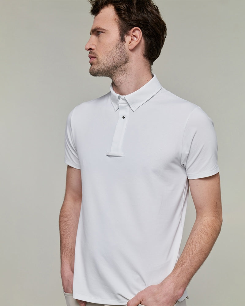Blue Show Polo in White