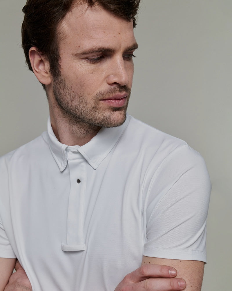 Blue Show Polo in White