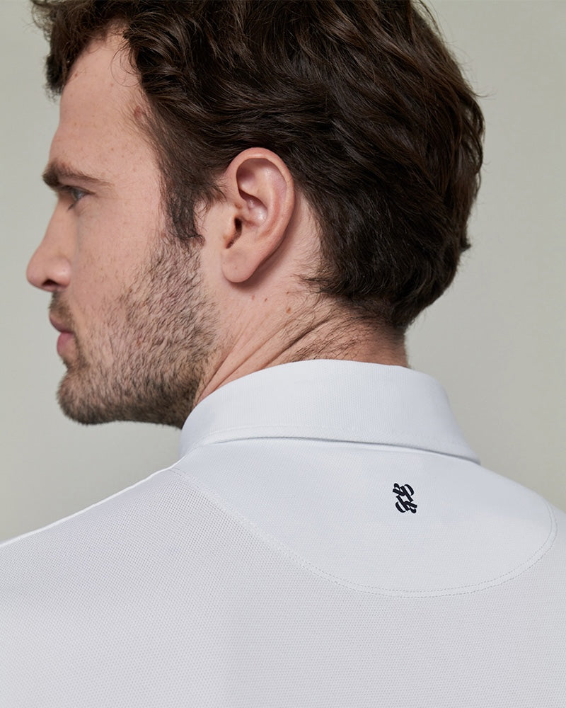 Blue Show Polo in White