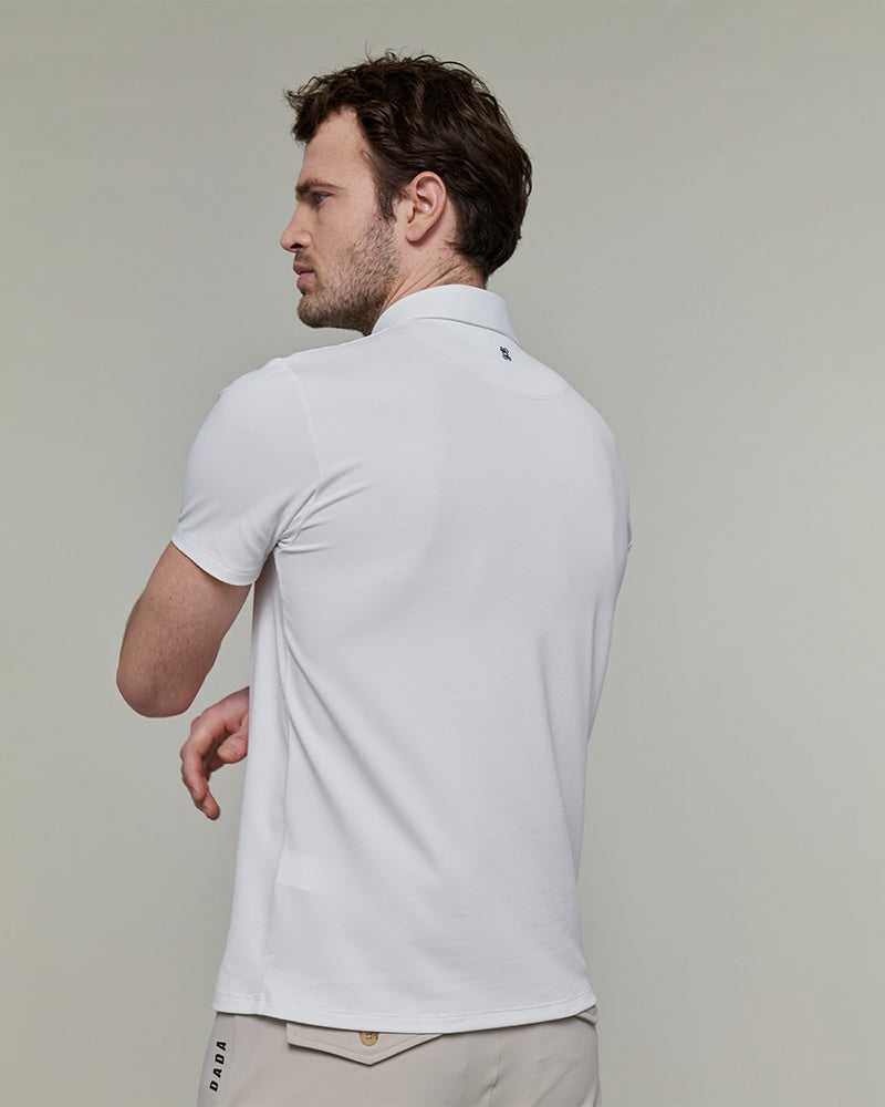 Blue Show Polo in White
